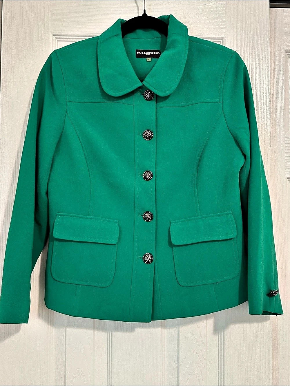 Karl Lagerfeld Green Button-Front Jacket Size 8 Like New